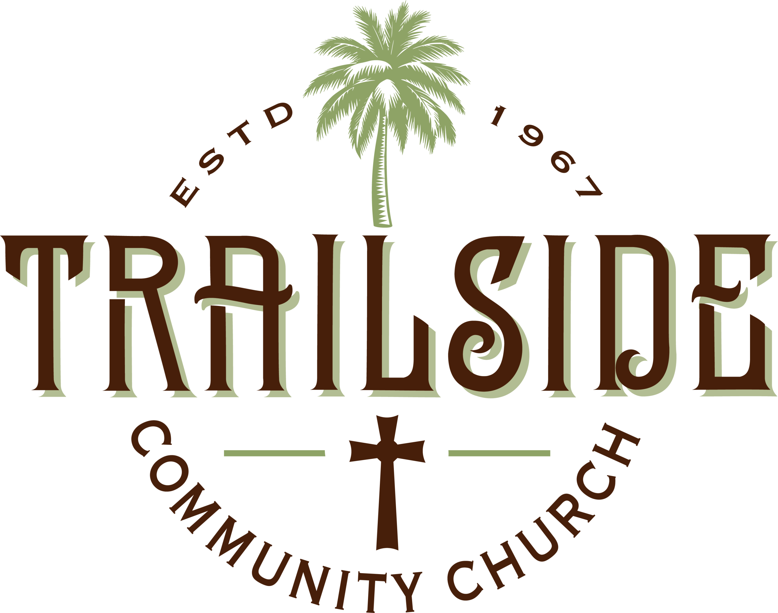 TRAILSIDE - ROUND BROWN+GREEN LOGO